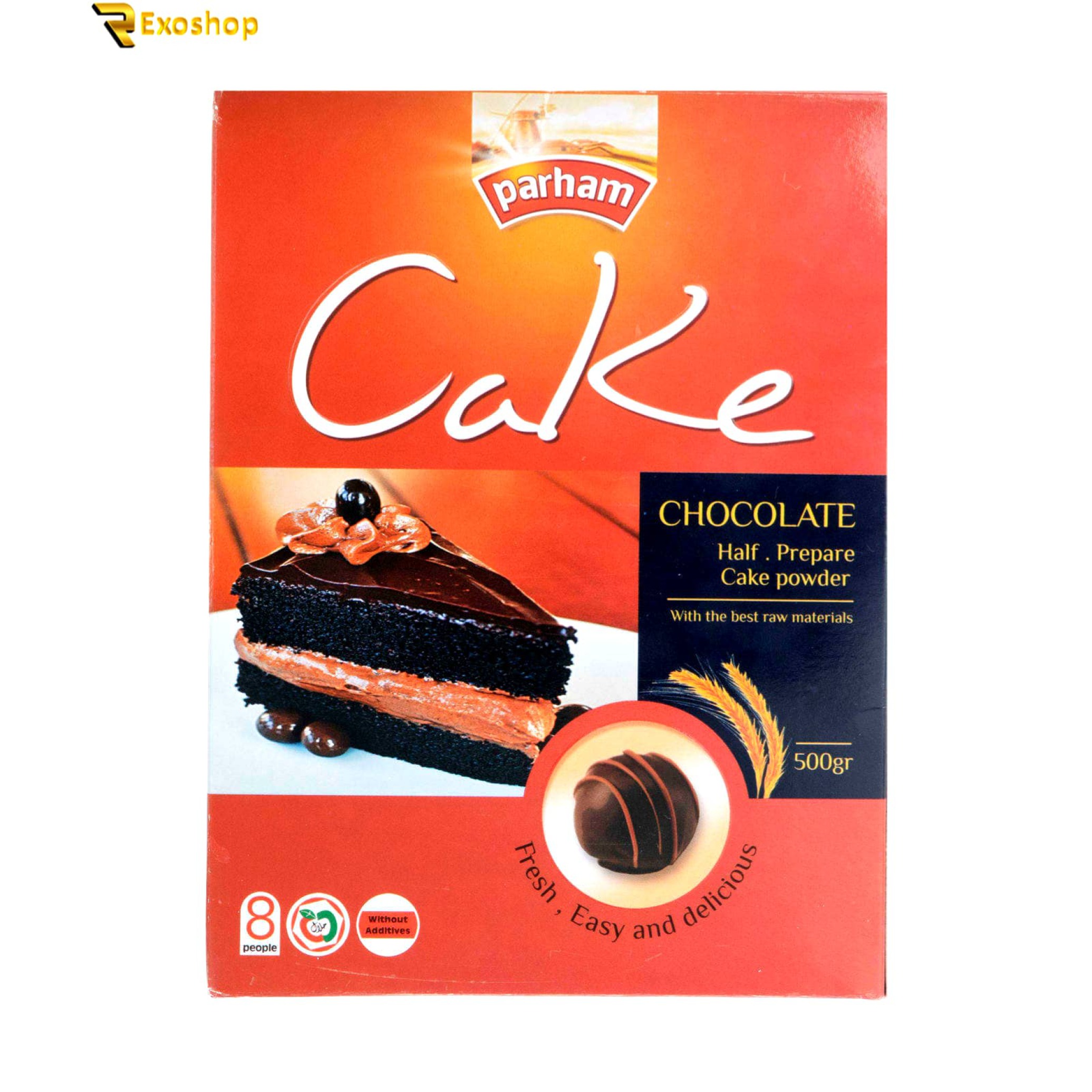  پودر کیک پرهام 500 گرمی کاکائویی یکی از بهترین پودر کیک ها است که با قیمتی ارزان و بهترین کیفیت در رکسوشاپ موجود است 
